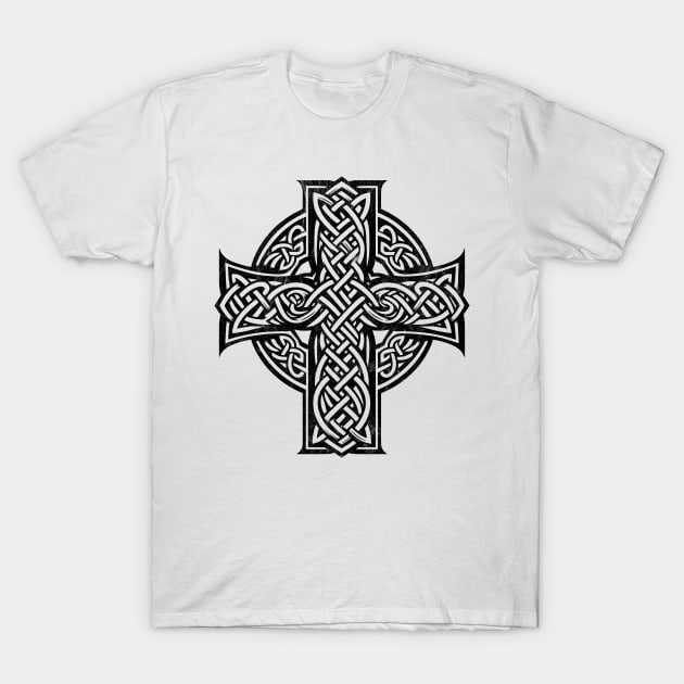 Traditional Celtic Cross - Vintage Faded Design T-Shirt by feck!